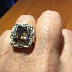 Pretty Sterling silver Smokey quartz ring